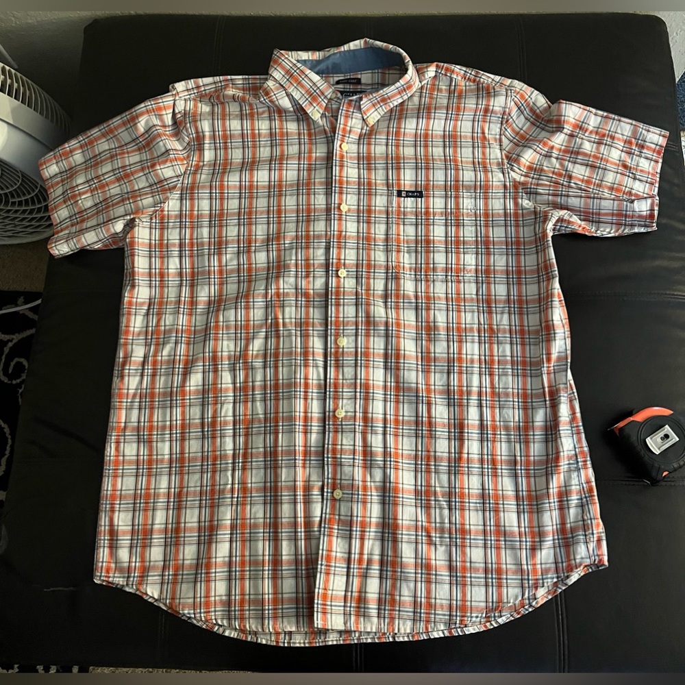 Men’s Chap’s Easy Care by Ralph Lauren plaid button down shirt sleeve in size xl